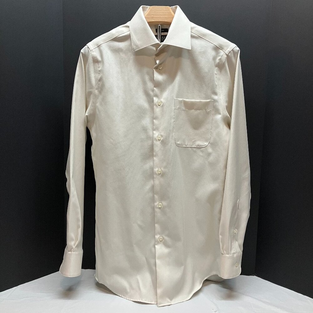 Pronto Uomo Mens Non-Iron White Long Sleeve Button Down Dress Shirt 14.5" 32/33"